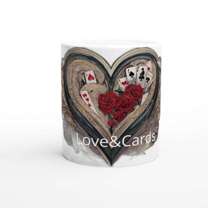 Love & Cards White 11oz Ceramic Mug - - Print Material