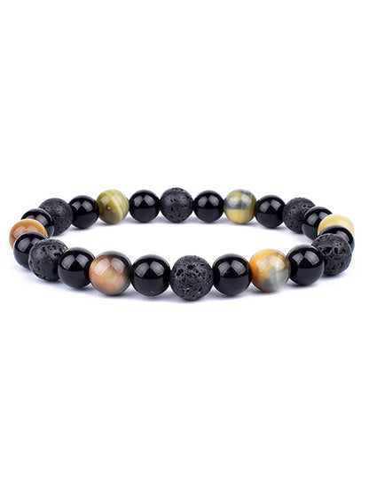 OAIITE Charm Bracelet: Turkish Evil Eye, Tiger Eye & Hematite Healing Jewelry