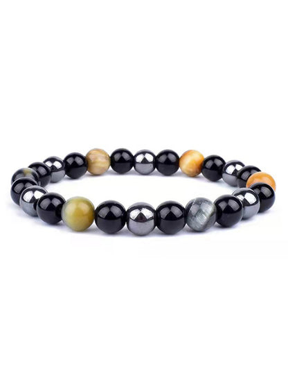 OAIITE Charm Bracelet: Turkish Evil Eye, Tiger Eye & Hematite Healing Jewelry