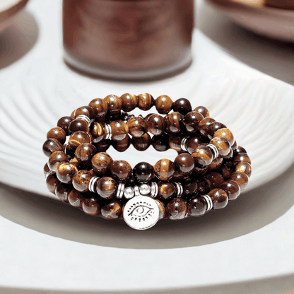 Amazon Stone Tiger Eye Stone Bracelet Necklace 108 Buddha Beads Lotus Bracelet - - Accessories & Jewelry