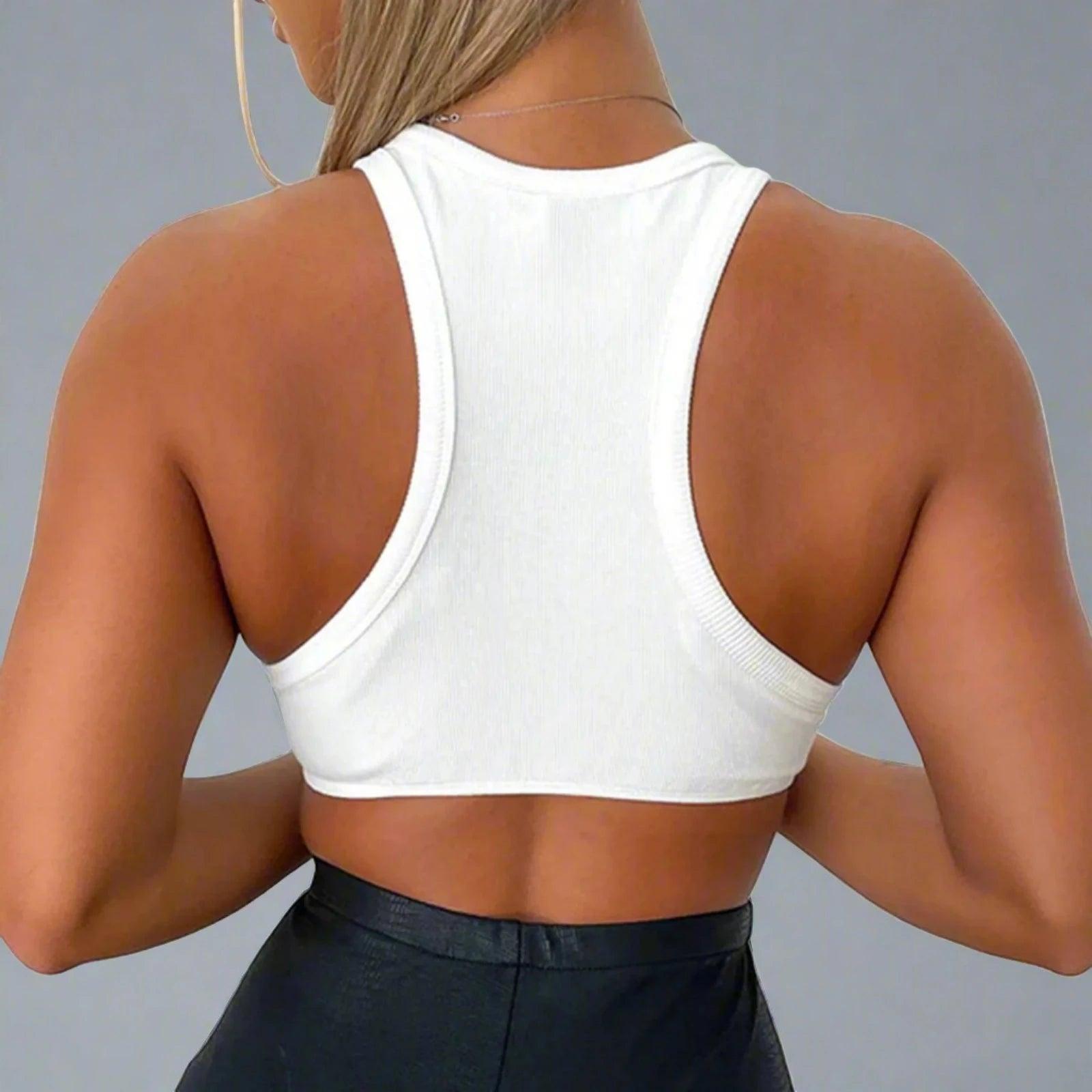 Sexy Crop Top Wipe Chest Solid Color Summer Tops For Women 2023 Round Neck Basic Top Women - - women's top