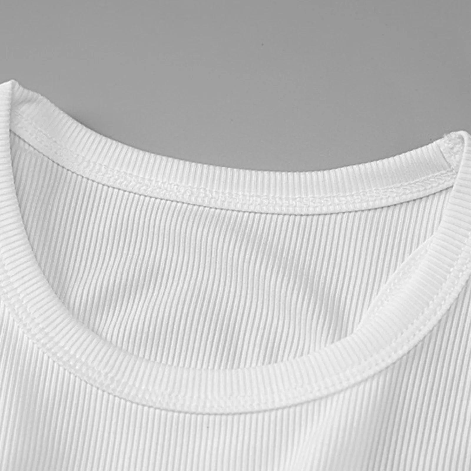 Sexy Crop Top Wipe Chest Solid Color Summer Tops For Women 2023 Round Neck Basic Top Women - - women's top
