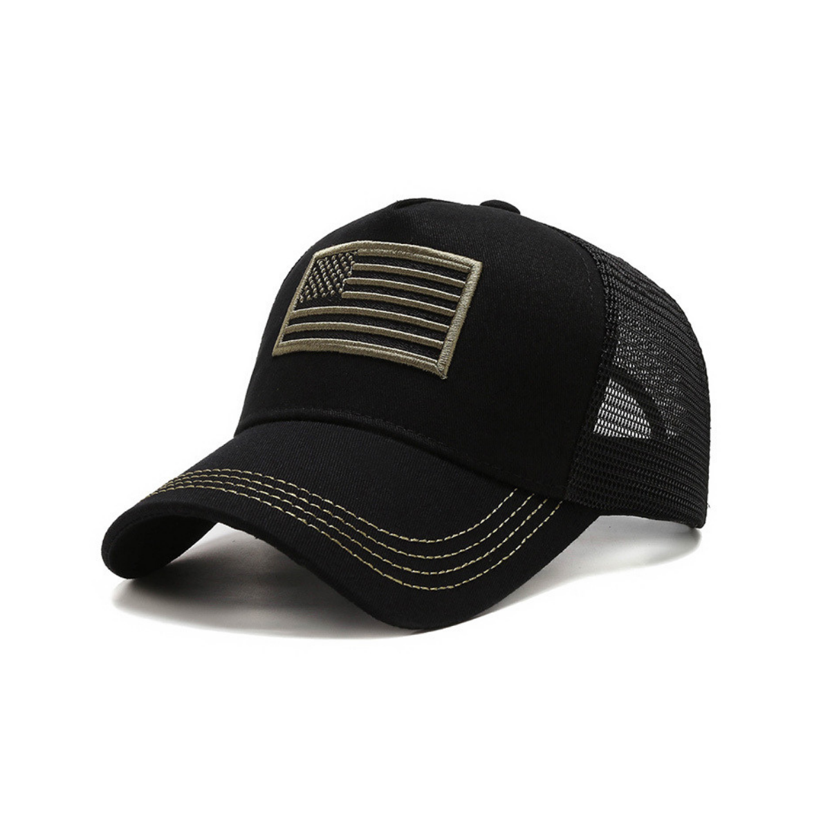 American Flag Trucker Hat With Adjustable Strap - Fit4Goals.com