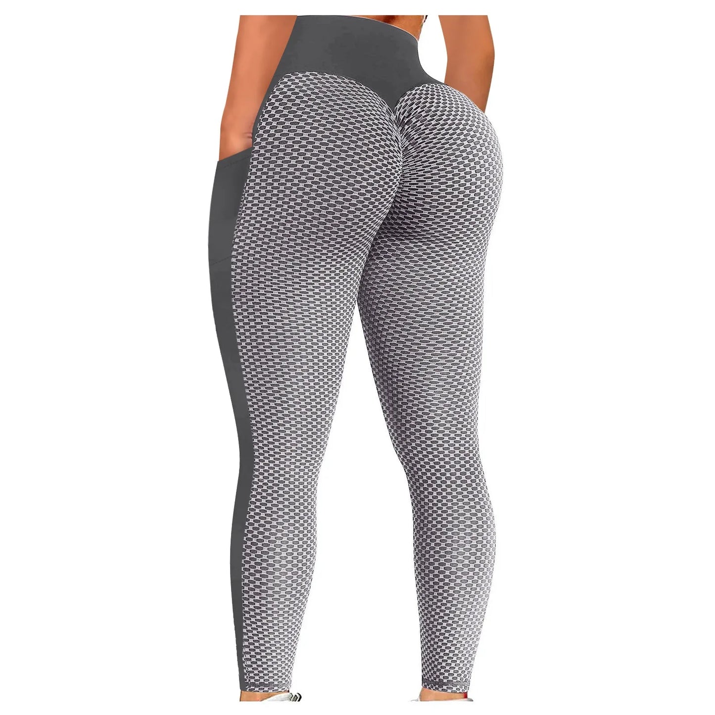 Anti Cellulite Pocket Leggings Women Push Up Honeycomb Butt Lift Booty Tights Sexy Workout Fitness Yoga High Waist Ruched Pants - Fit4Goals.com