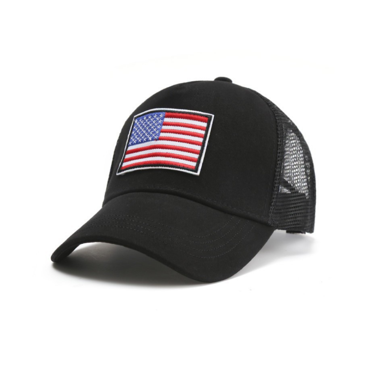 American Flag Trucker Hat With Adjustable Strap - Fit4Goals.com